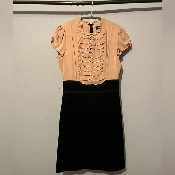 Bebe Ruffle Colourblock Dress - Picture 1 of 7
